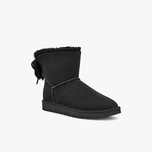 Ugg Classic Double Bow Mini Women Classic Boots Black (0734XBDYJ)